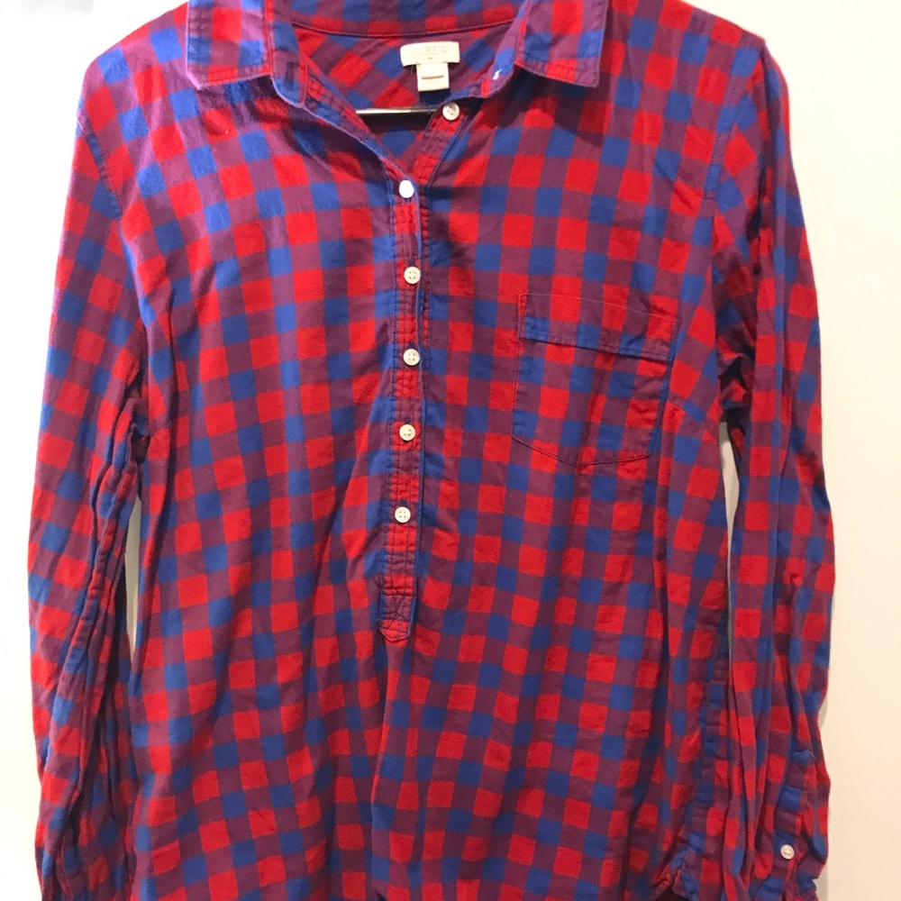 J.Crew plaid popover